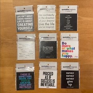 New Inspirational Quotes Magnets - Set of 9 Motivational Gifts 3.5”x3.5”